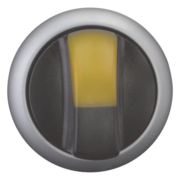 Illuminated selector switch actuator, RMQ-Titan, With thumb-grip, maintained, 2 positions, yellow, Bezel: titanium image 3