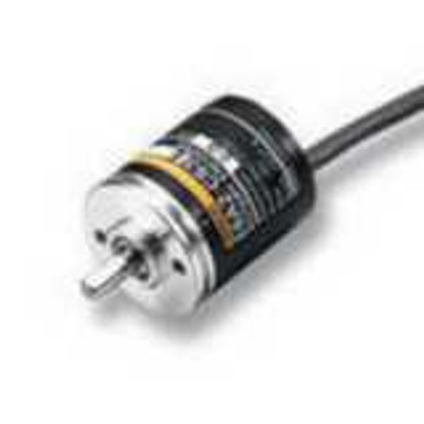 Encoder, incremental, 200ppr, 5-12 VDC, NPN voltage output, 0.5m cable E6A21028D image 1