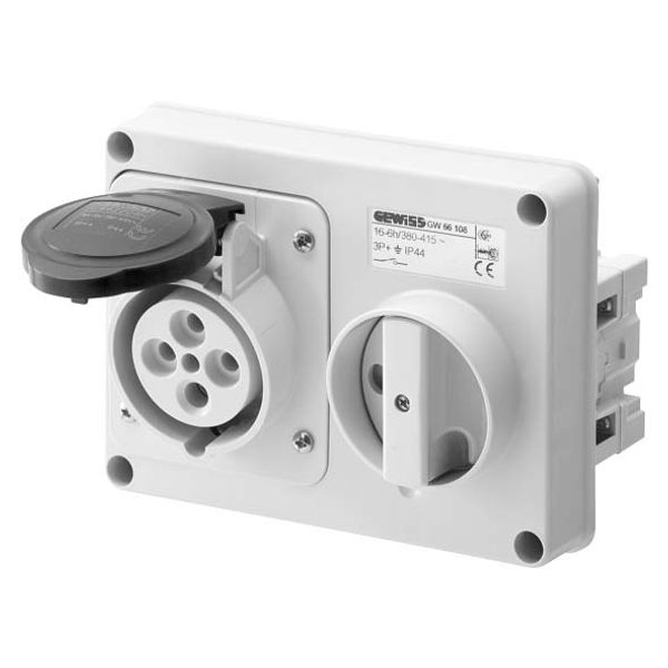 FIXED INTERLOCKED HORIZONTAL SOCKET-OUTLET - WITHOUT BOTTOM - WITHOUT FUSE-HOLDER BASE - 3P+N+E 32A 480-500V - 50/60HZ 7H - IP44 image 2