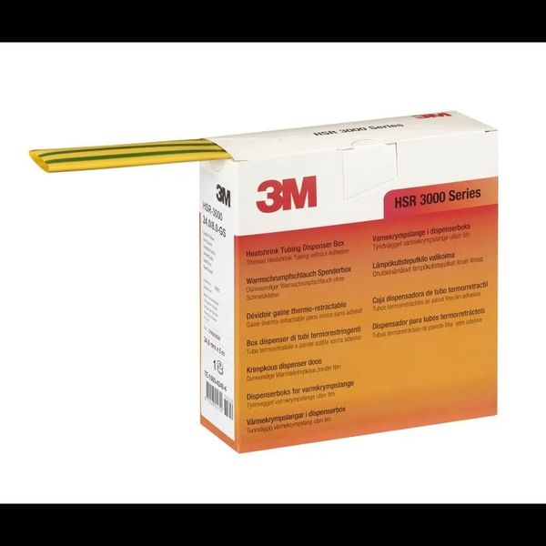 3M™ HSR-3000 Heat Shrink Tubing, Polyolefin, Green/Yellow Striped,18. image 1