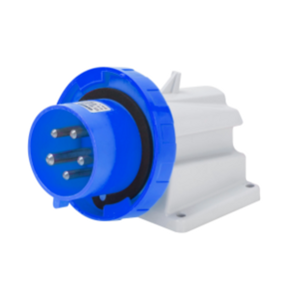 90° ANGLED SURFACE MOUNTING INLET - IP67 - 2P+E 16A 200-250V 50/60HZ - BLUE - 6H - SCREW WIRING image 1