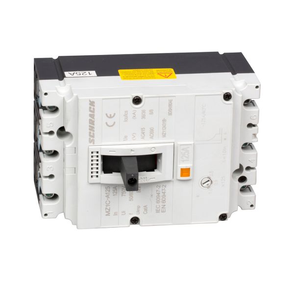 Moulded Case Circuit Breaker Type A, 3-pole, 36kA, 125A BT image 1