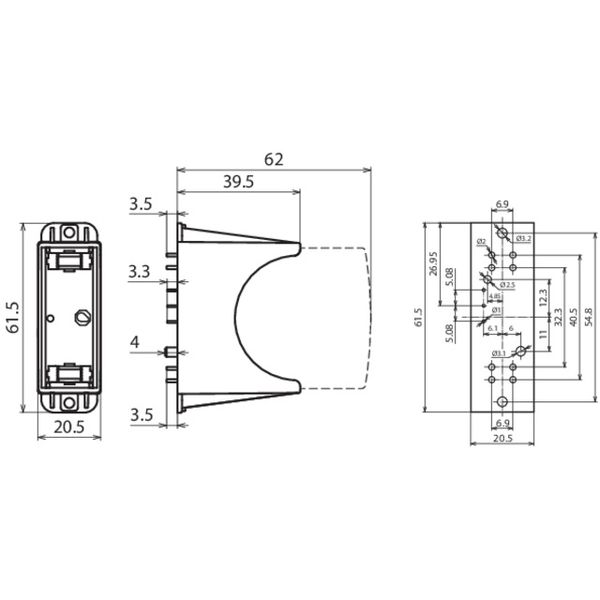 Base 1-pole for mounting on PCBs for DEHNguard modules PV 300 FM image 2