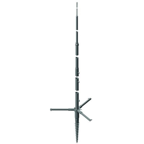 Telesc. lightn. prot. mast 8000mm above ground St/tZn-Al, screw-in fou image 1