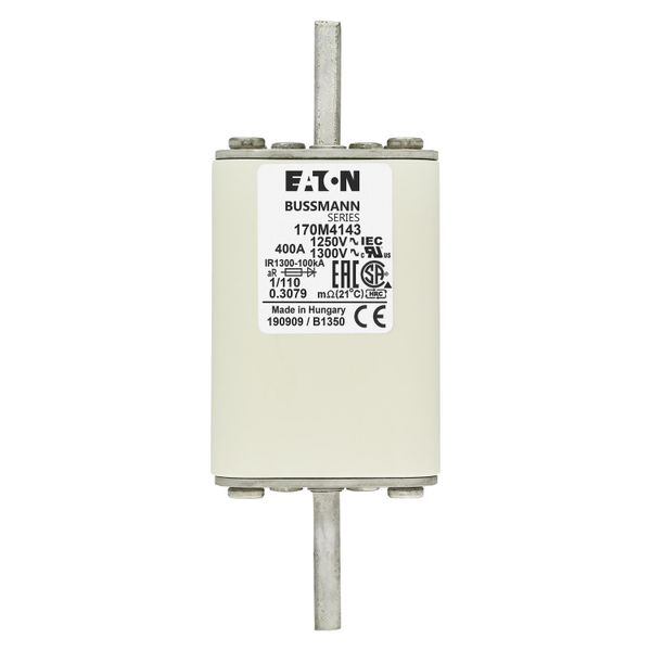 Fuse-link, high speed, 400 A, AC 1250 V, size 1, 53 x 66 x 138 mm, aR, DIN, IEC, single indicator image 15