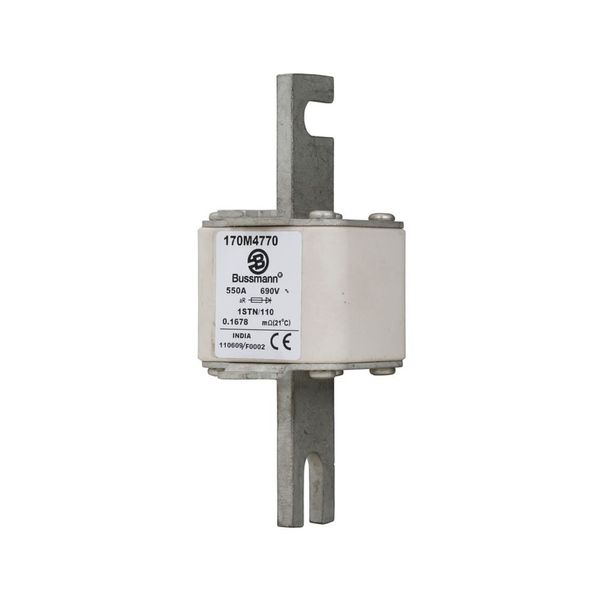 Fuse-link, high speed, 550 A, AC 690 V, size 1, 52 x 52 x 140 mm, aR, IEC, single indicator image 5