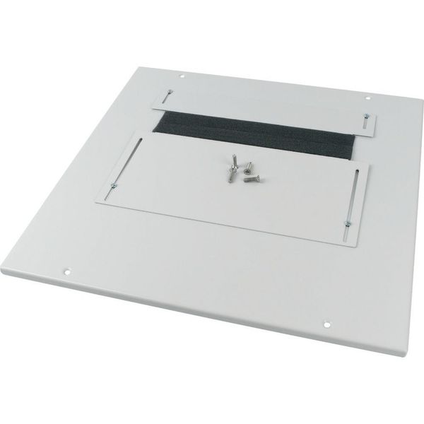 Bottom-/top plate, adjustable flange plates, for WxD = 600 x 400mm, IP30, grey image 4