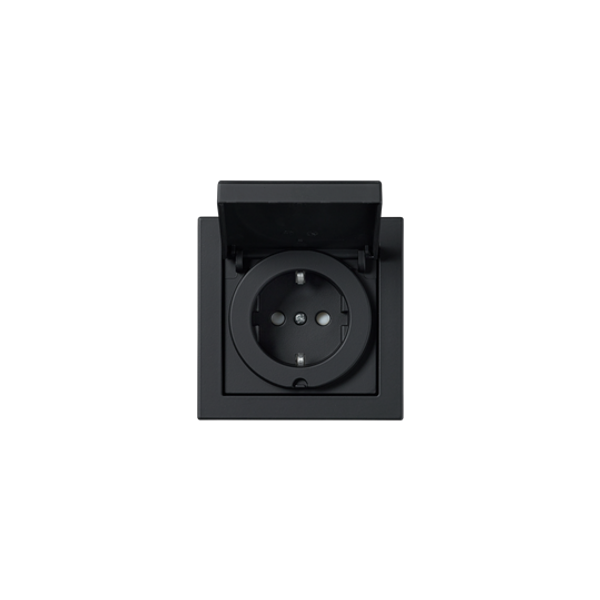 20EUJW-885 Socket outlet with Hinged Lid Black - Impressivo image 1