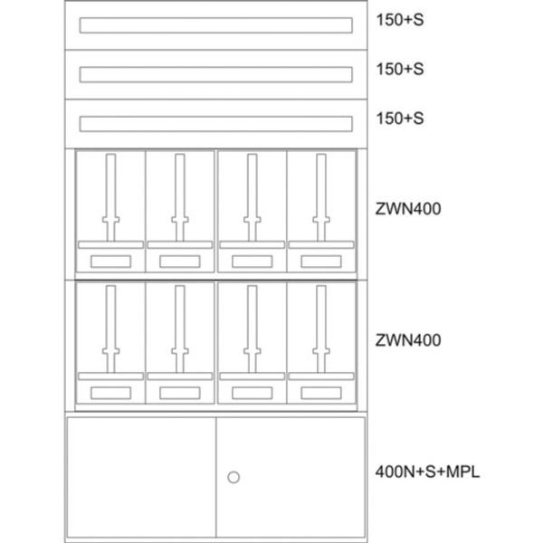 BP-F-NN-1000/17-8Z Eaton xEnergy Basic meter cabinet equipped image 1