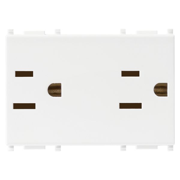 Two 2P+E 15A 127V USA outlets white image 1