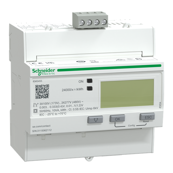 iEM3455 energy meter - Modbus - 1 DI - 1 DO - multi-tariff - LVCT image 5