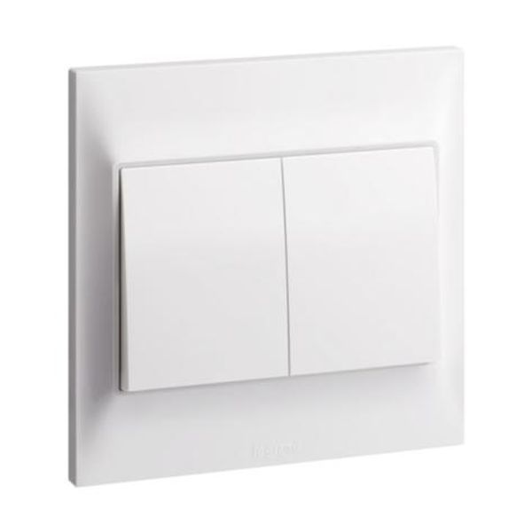 Belanko S - 2 gang push button - 6A - White image 1