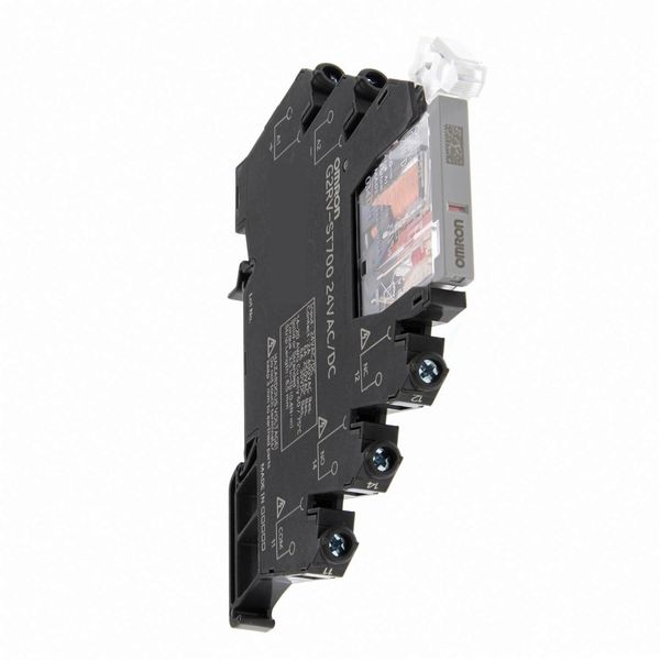 Slimline relay 6 mm incl. socket, SPDT, 6 A, Screw terminals, 24 VDC image 2