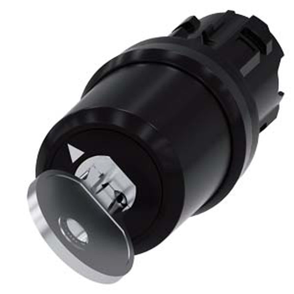 Key-operated switch BKS, 22 mm, round, plastic, lock number S1, 3SU1000-5PF01-0AA0-Z Y12 image 2