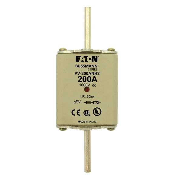 Fuse-link, high speed, 200 A, DC 1000 V, NH2, gPV, UL PV, UL, IEC, dual indicator image 19