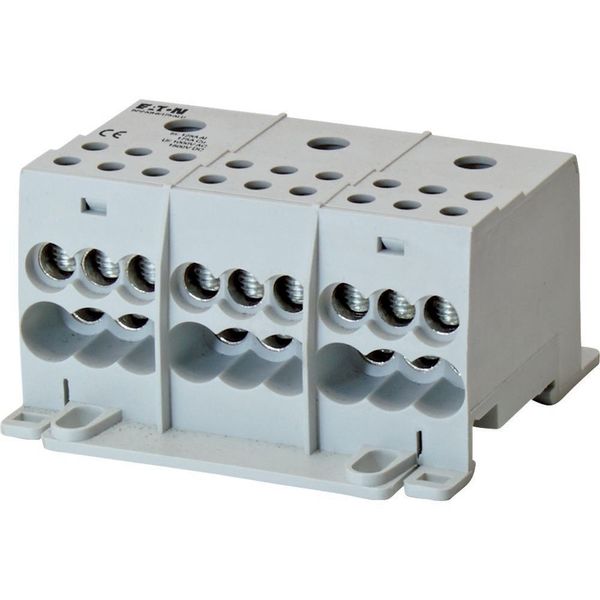 Terminal block, 3 poles, 175A, 1 input-, 6 output terminals, ALU image 3