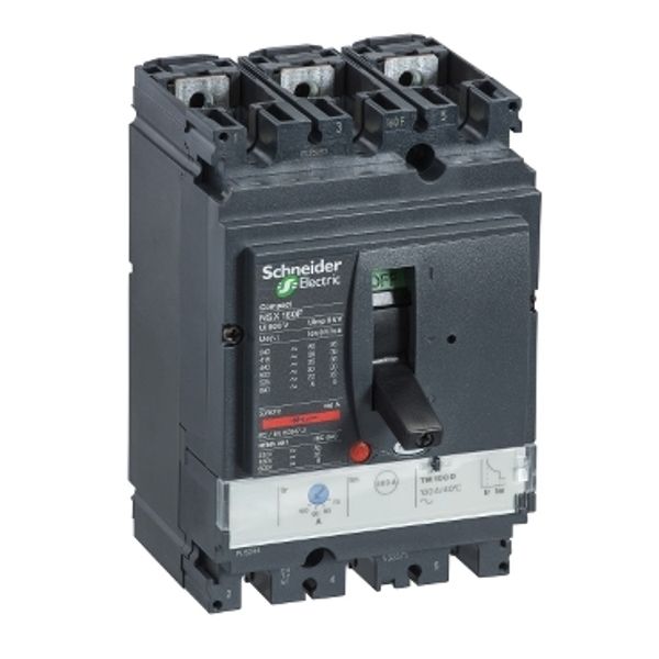 circuit breaker ComPact NSX160N, 50 kA at 415 VAC, TMD trip unit 80 A, 3 poles 3d image 2