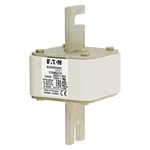 Fuse-link, high speed, 1500 A, AC 690 V, DIN 3, 76 x 90 x 139 mm, aR, DIN, IEC, type T indicator image 10