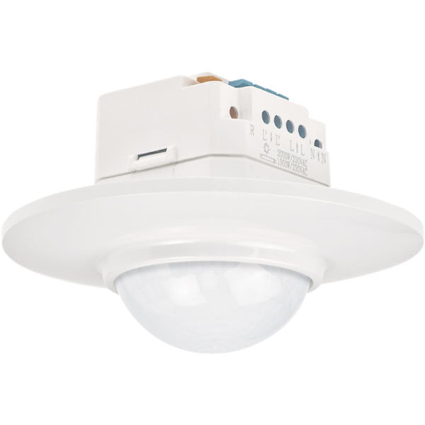 Motion detector, 230 V, 14 m, round, for flush-mounting box, white image 1