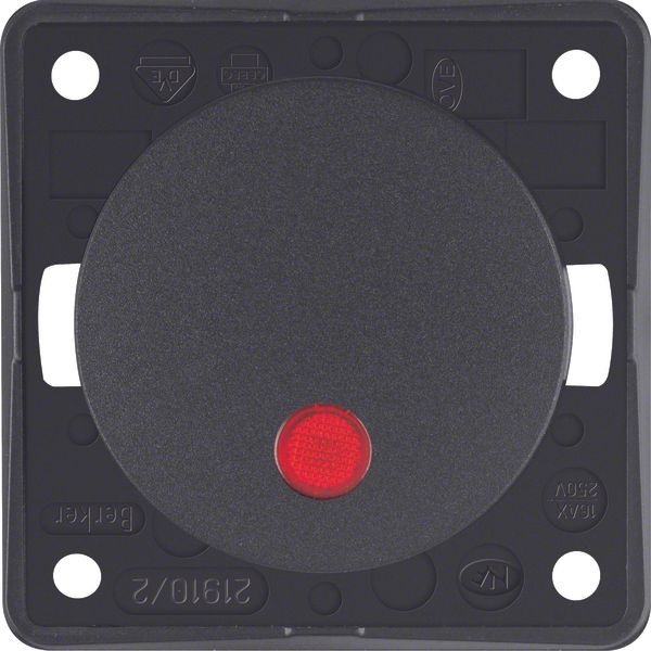 Ctrl on/off switch 2p impr "0", red lens, Integro - Design Flow/Pure,  image 1