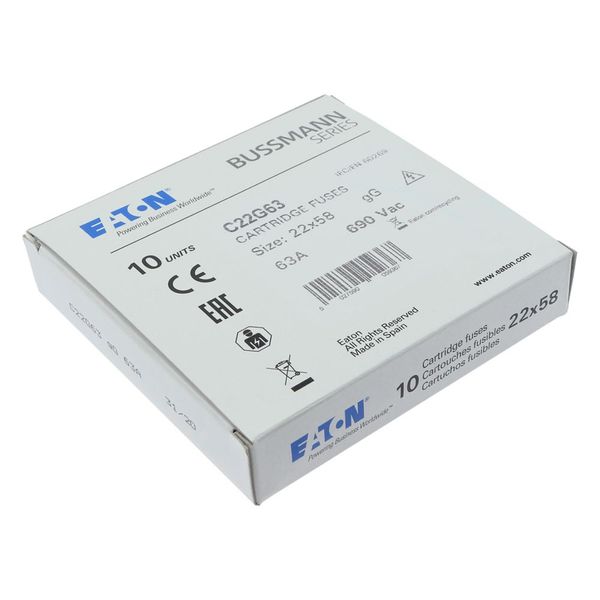 Fuse-link, LV, 63 A, AC 690 V, 22 x 58 mm, gL/gG, IEC image 11
