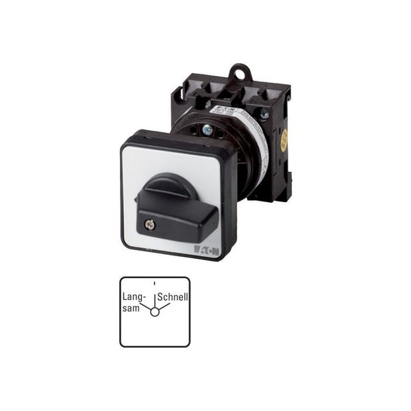 Changeover switches, T0, 20 A, rear mounting, 1 contact unit(s), Contacts: 2, With spring-return from HAND, 45 °, momentary/maintained, With 0 (Off) p image 6