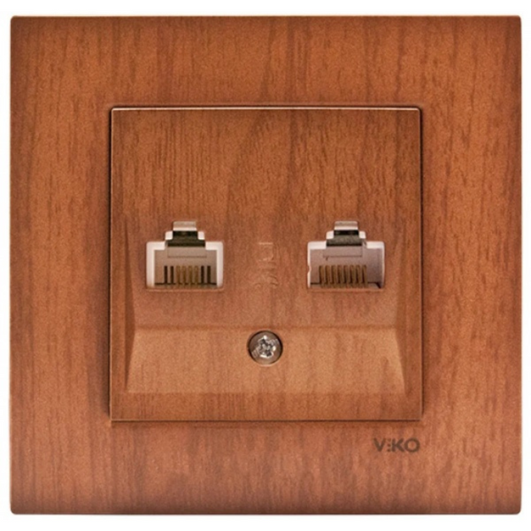 Novella Walnut Tree Two Gang Data Socket (2xCAT5) image 1