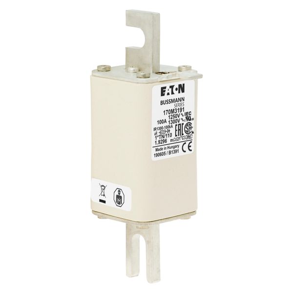 Fuse-link, high speed, 100 A, AC 1250 V, compact size 1, 45 x 58 x 138 mm, aR, DIN, IEC, type T indicator image 16