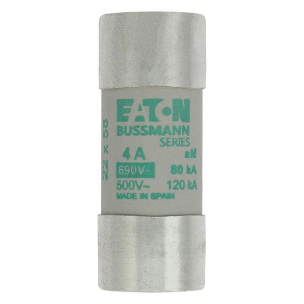 Fuse-link, LV, 4 A, AC 690 V, 22 x 58 mm, aM, IEC image 6