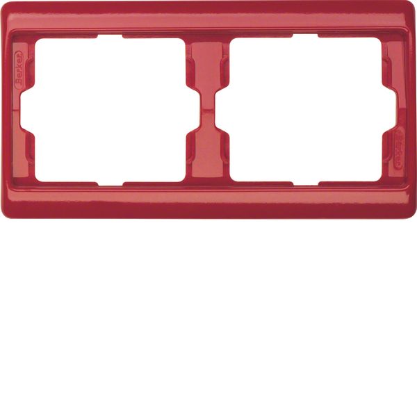 Frame 2gang horizontal Arsys red, glossy image 1