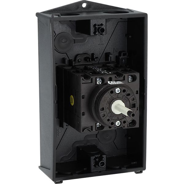 Main switch, T3, 32 A, surface mounting, 4 contact unit(s), 8-pole, STOP function, With black rotary handle and locking ring, Lockable in the 0 (Off) image 61