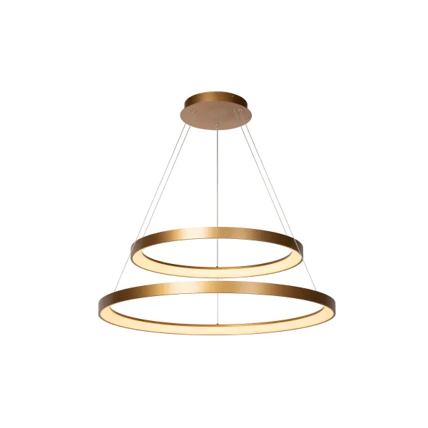 Lucide VIDAL - Pendant light - Ø 78 cm - LED Dim. - 1x92W 2700K - Matt Gold / Brass image 1