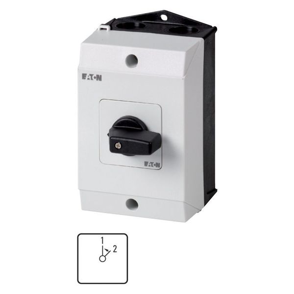 Changeover switches, T0, 20 A, surface mounting, 3 contact unit(s), Contacts: 6, 45 °, momentary, Without 0 (Off) position, With spring-return to 1, 1 image 3