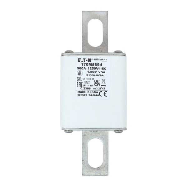 Fuse-link, high speed, 500 A, AC 1250 V, size 2, 61 x 77 x 160 mm, aR, IEC, UL image 15