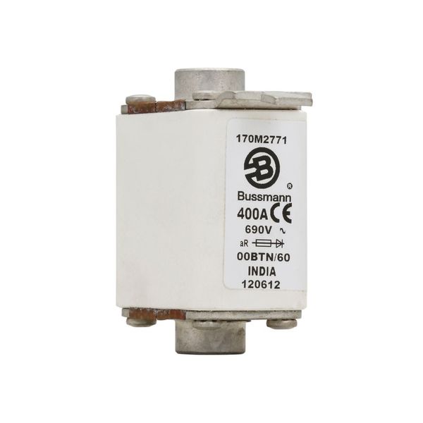 Fuse-link, high speed, 400 A, AC 690 V, size 00, 30 x 62 x 64 mm, aR, IEC, single indicator image 4