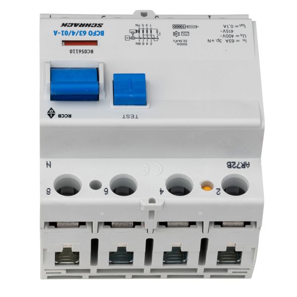 Residual current circuit breaker, 63A, 4-p, 100mA, type A image 5