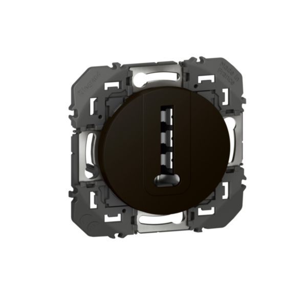 Dooxie T-shaped phone socket in black finish - blister packaging image 1