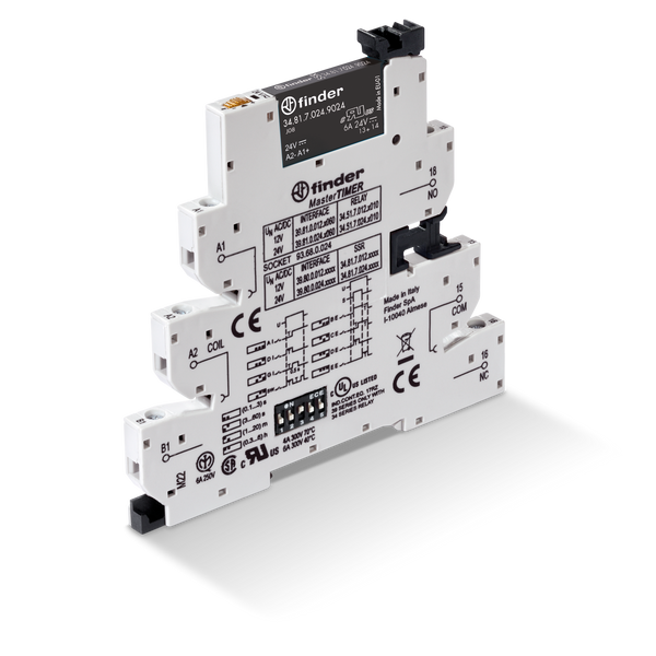 Rel. interface SSR MasterTIMER screw In.24VUC 1NO Out.6A/24VDC (39.80.0.024.9024) image 1