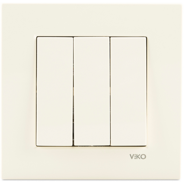 Karre Beige Three Gang Switch image 1