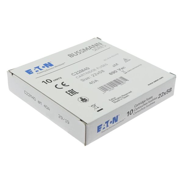 Fuse-link, LV, 40 A, AC 690 V, 22 x 58 mm, aM, IEC image 12