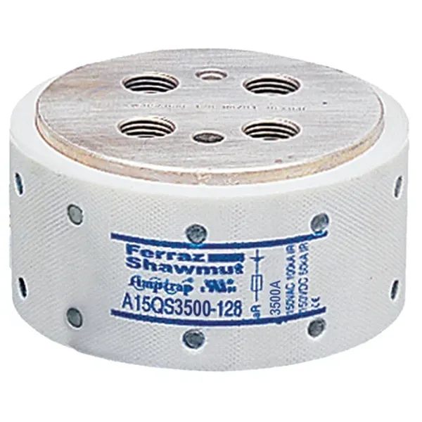 High Speed Fuse A15QS 150VAC 150VDC 3500A Hockey Puck, Bolt-In image 1