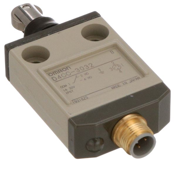 Compact limit switch, connector type, 1 A 30 VDC, LED, Sealed roller p D4CC4032G image 1