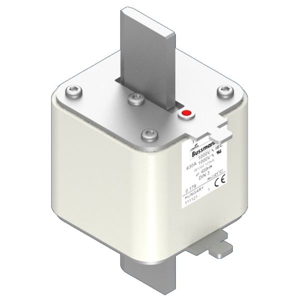 Fuse-link, high speed, 630 A, AC 1000 V, DIN 3, 90 x 75 x 150 mm, aR, DIN, IEC, single indicator image 3