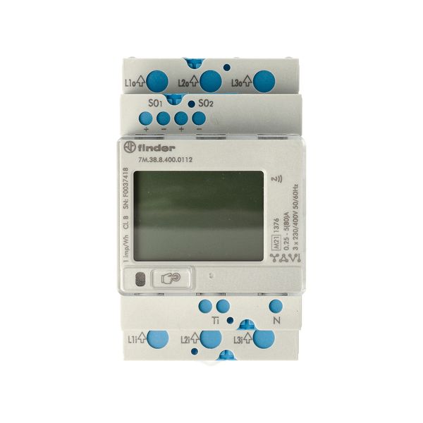 Multif.energy meter/3 ph.LCD/80A/3x230/400VAC/2 S0+IR+NFC/MID (7M.38.8.400.0112) image 5