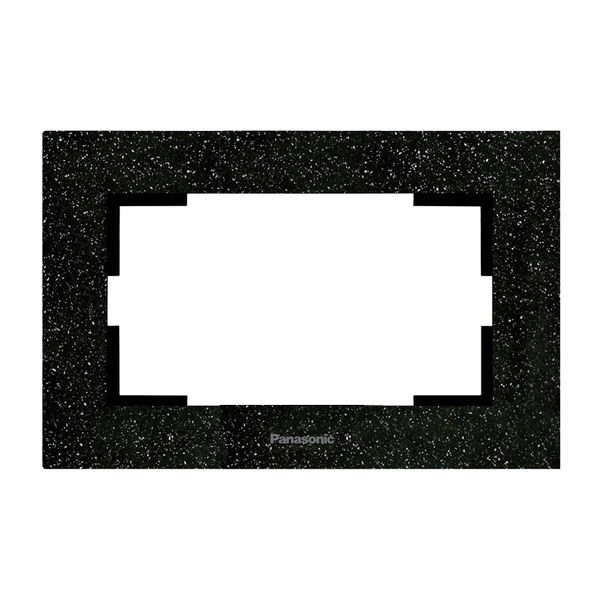 Karre Plus Accessory Corian - Black Quartz Two Gang Flush Mounted Frame image 1