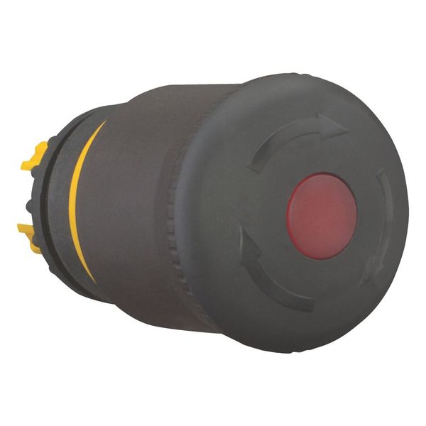 HALT/STOP-Button, RMQ-Titan, Mushroom-shaped, 38 mm, Illuminated with LED element, Turn-to-release function, Black, yellow, RAL 9005 image 11