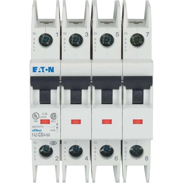 Miniature circuit breaker (MCB), 5 A, 4p, characteristic: C, NA image 6