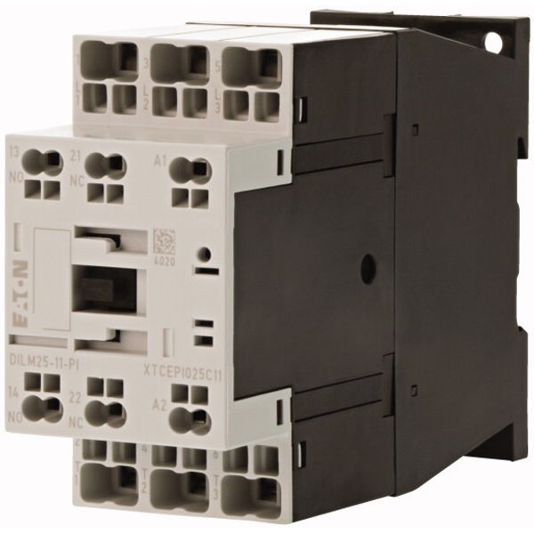 Contactor, 3 pole, 380 V 400 V 11 kW, 1 N/O, 1 NC, 220 V 50/60 Hz, AC operation, Push in terminals image 2