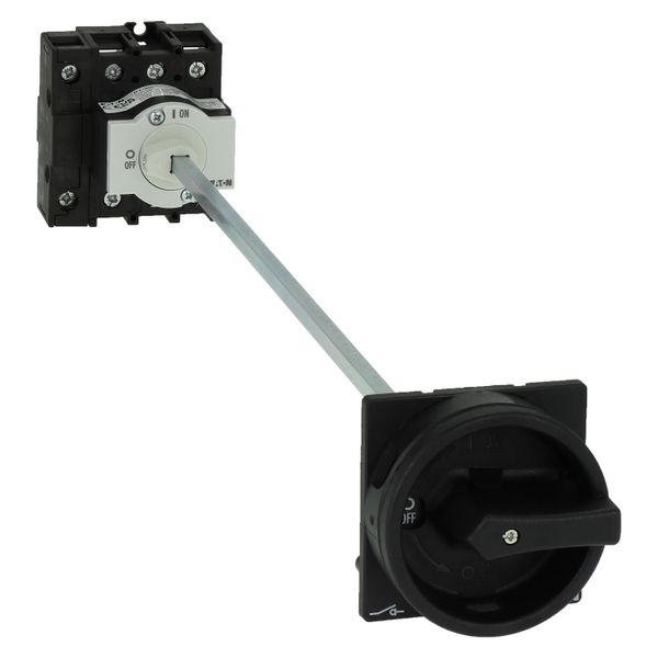 Main switch, P1, 40 A, rear mounting, 3 pole, 1 N/O, 1 N/C, STOP function, With black rotary handle and locking ring, Lockable in the 0 (Off) position image 14