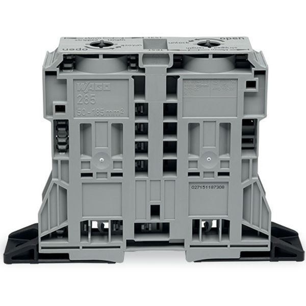 2-conductor through terminal block 185 mm² lateral marker slots gray image 3